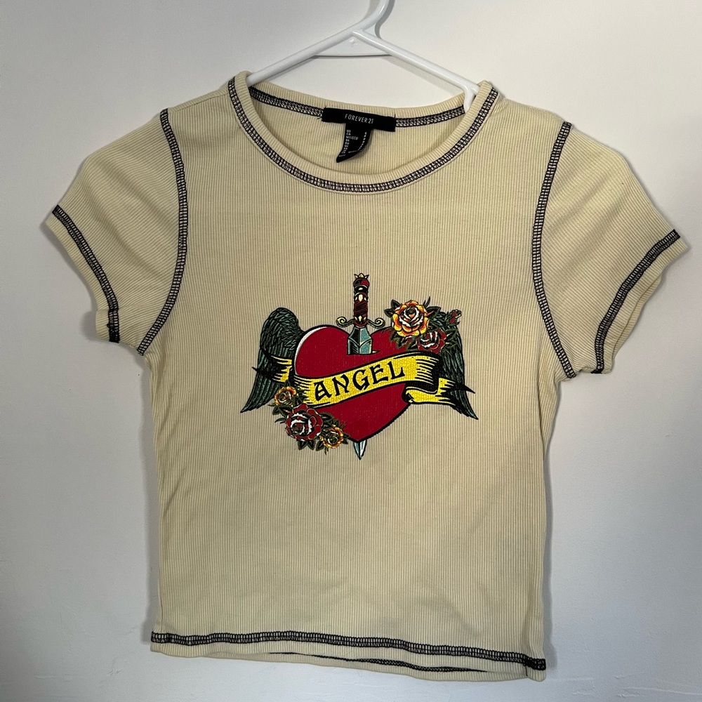 Forever 21 “Angel” Crop Top